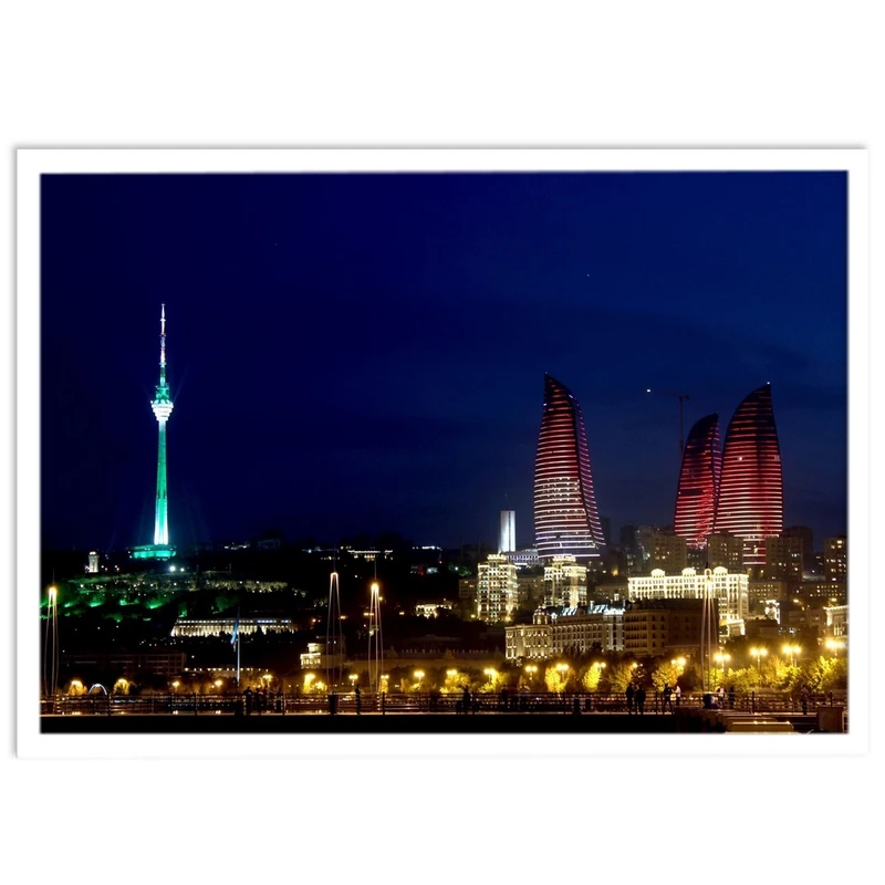 تابلو نوری بکلیت طرح درونمای شهری باکو مدل W-14195