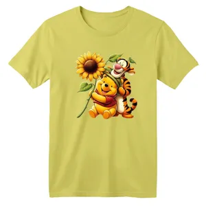 تی شرت آستین کوتاه بچگانه مدل پو کد ۴۷ رنگ زرد لیمویی