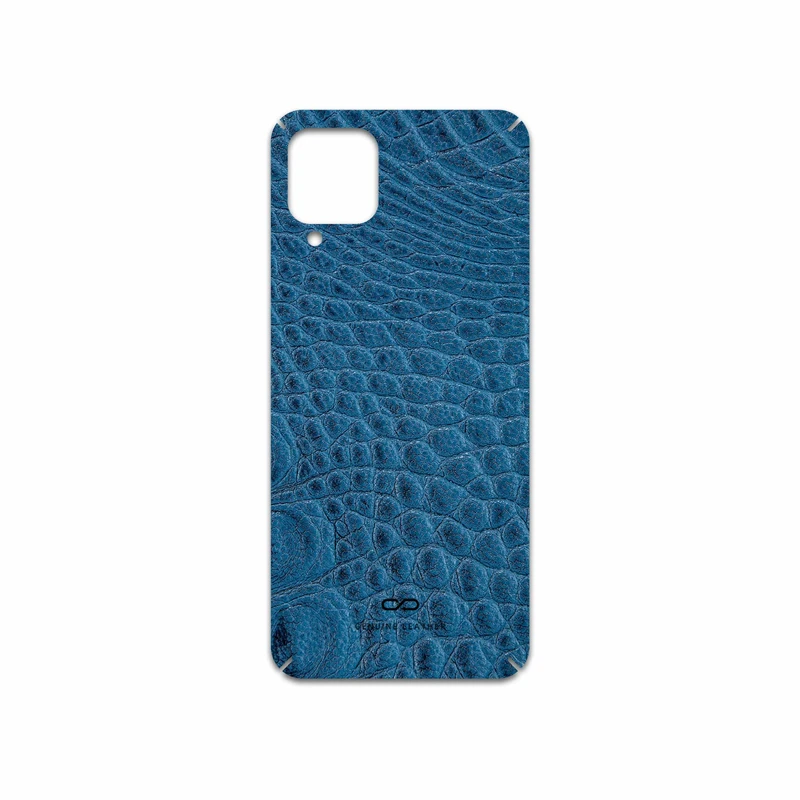 برچسب پوششی ماهوت مدل Blue-Crocodile-Leather مناسب برای گوشی موبایل سامسونگ Galaxy A12 Nacho