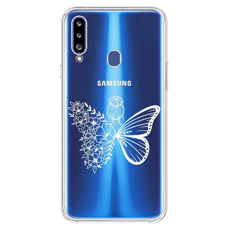 کاور مگافون طرح دختر پروانه ای مدل C53-W مناسب برای گوشی موبایل سامسونگ Galaxy A20 S