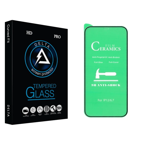 محافظ صفحه نمایش سرامیکی دلتا مدل HD مناسب برای گوشی موبایل اپل Iphone 12 Pro Max