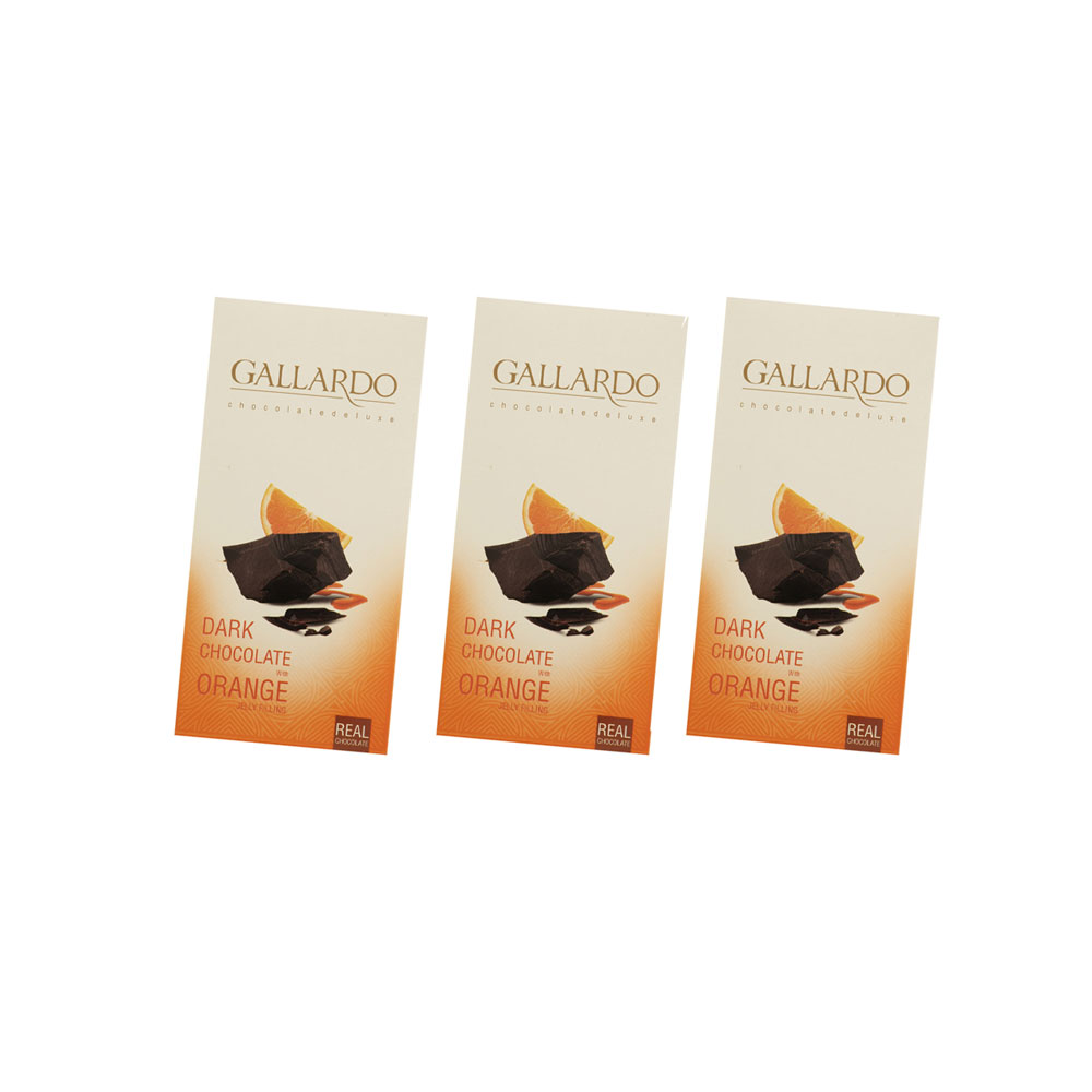شکلات تلخ با طعم پرتغالی گالاردو فرمند -80 گرم بسته 3 عددی
