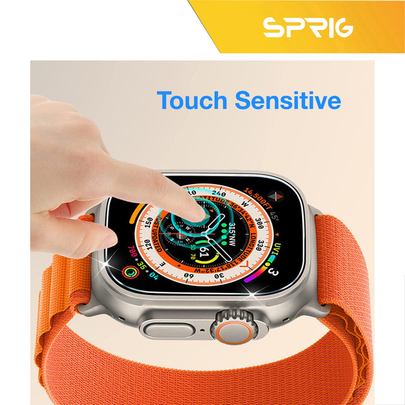 محافظ صفحه نمایش شیشه ای اسپریگ مدل SH-SPG مناسب برای اپل واچ سری Ultra 49 میلیمتری مجموعه دو عددی