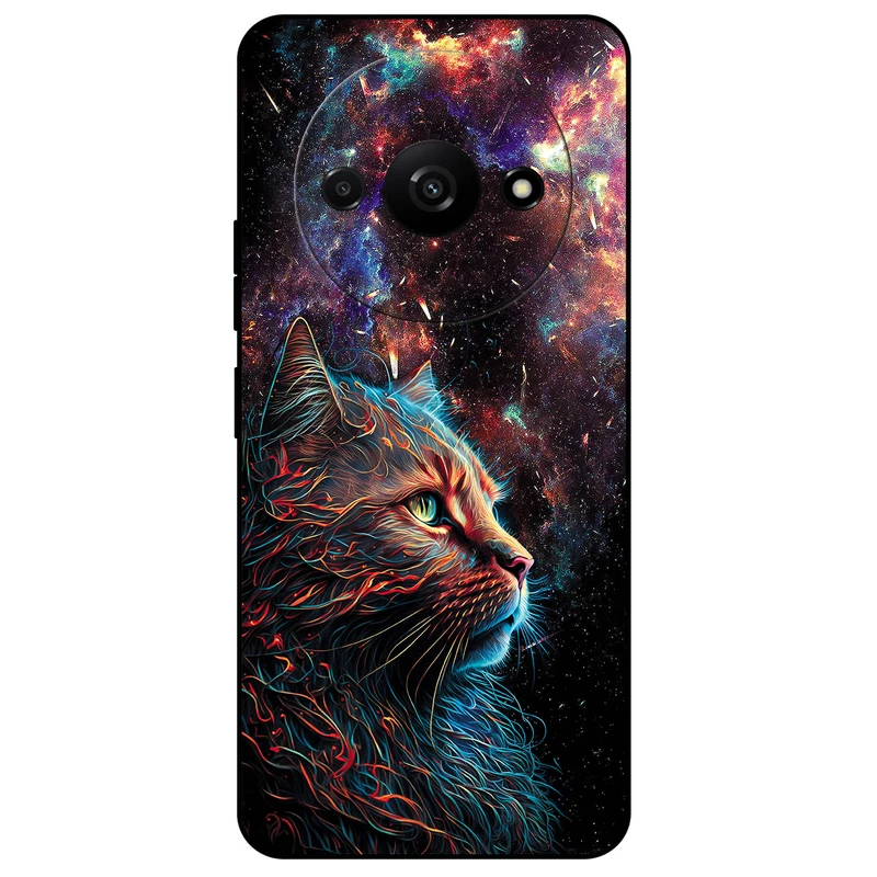 کاور مگافون طرح گربه کهکشانی مدل 4203 مناسب برای گوشی موبایل شیائومی Poco C61