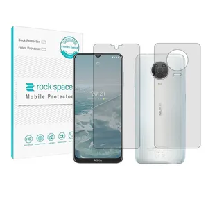 Rockspace HyGEL model clear screen protector suitable for Nokia G20 mobile phone along with back protector