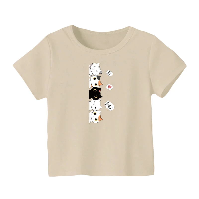 تی شرت آستین کوتاه بچگانه مدل گربه کد ۵