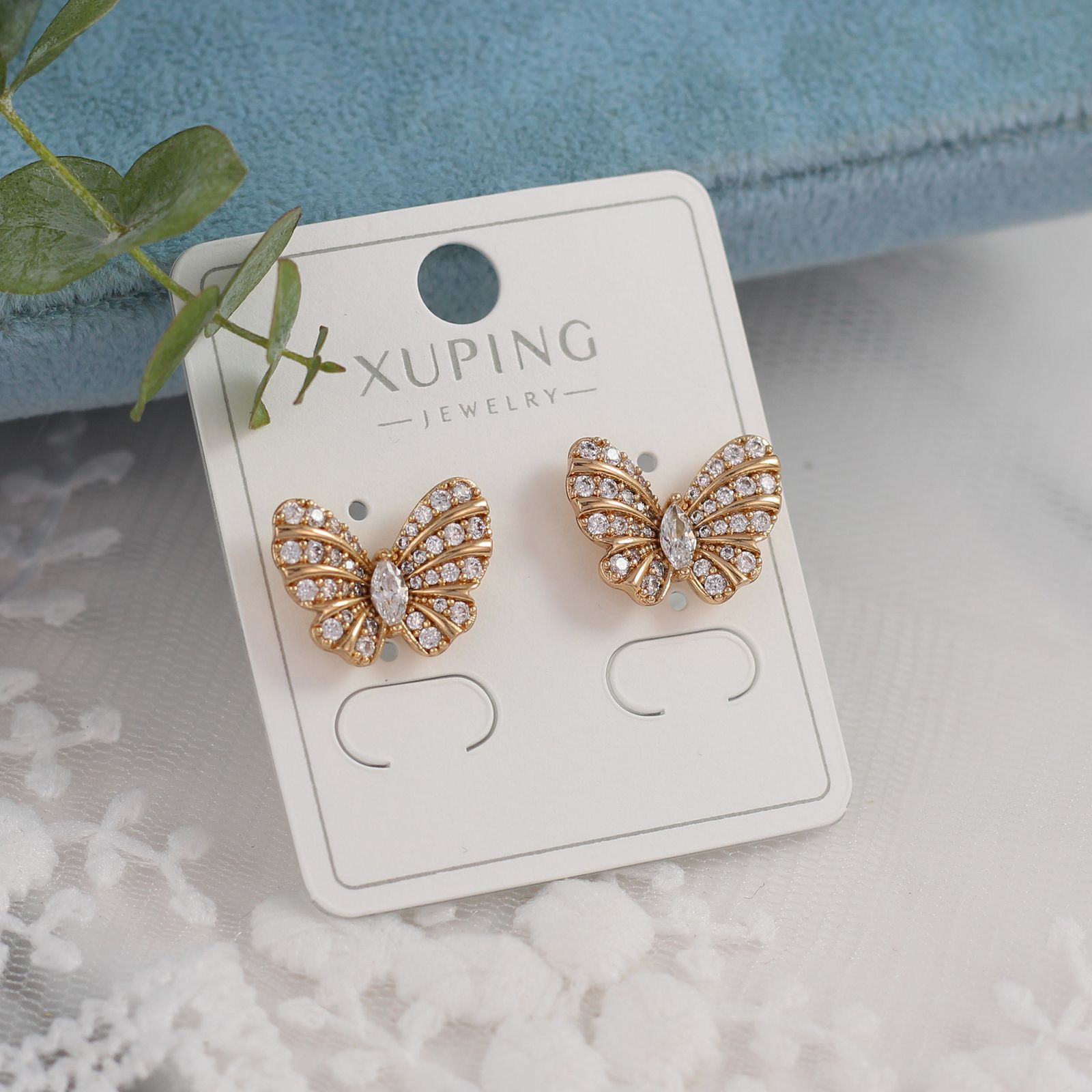 گوشواره زنانه ژوپینگ مدل پروانه کد AAC1048 -  - 3