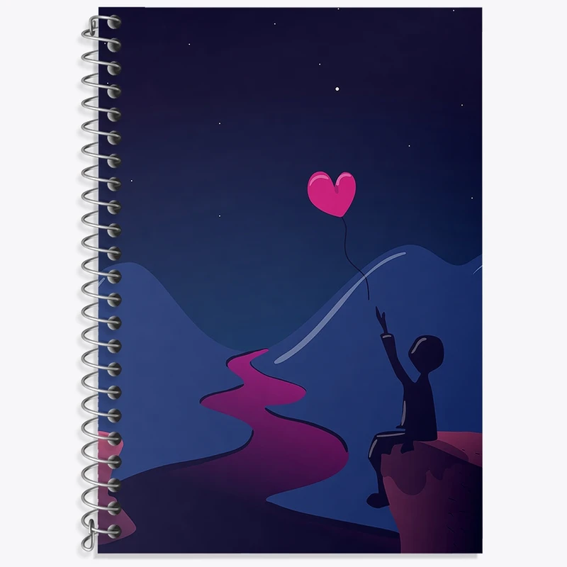 دفتر زبان 50 برگ خندالو مدل دو خط طرح عاشقانه کد N1694