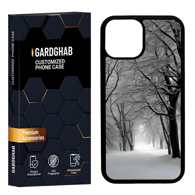 کاور گارد قاب مدل دورژله ای پشت گلس طبیعت مناسب برای گوشی موبایل اپل iPhone 13 Mini