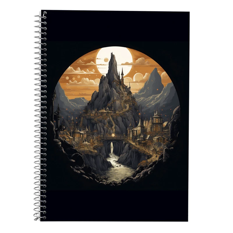 دفتر زبان 50 برگ مدوپد مدل سه خط طرح  ارباب حلقه ها The Lord of the Rings کد DF3134