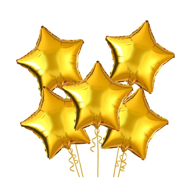 بادکنک فویلی مدل ستاره کد NH بسته 5 عددی