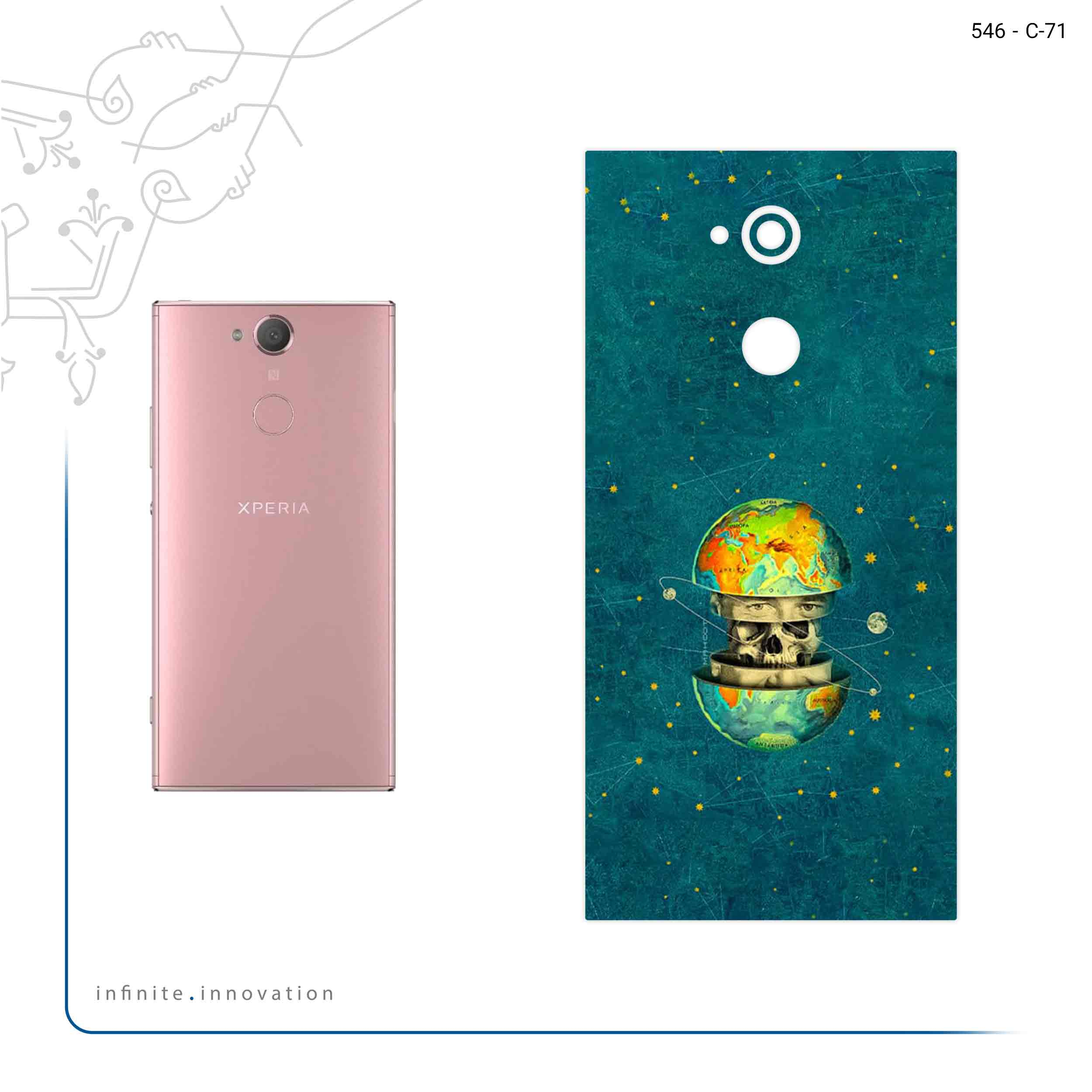 برچسب پوششی ماهوت مدل Collage of Earth Face مناسب برای گوشی موبایل سونی Xperia XA2 Ultra