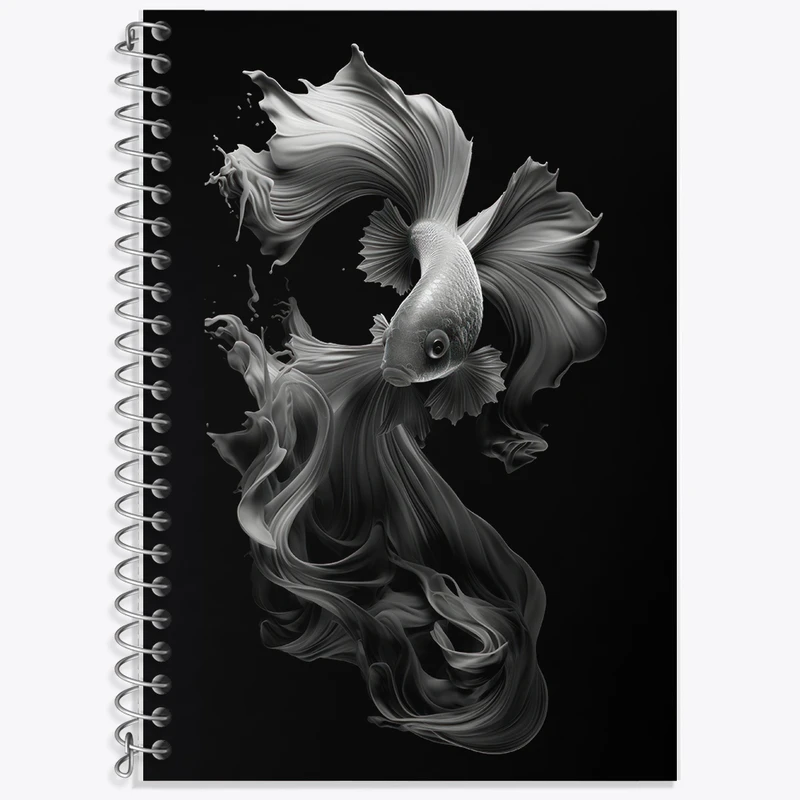 دفتر زبان 50 برگ خندالو مدل دو خط طرح ماهی کد F2637