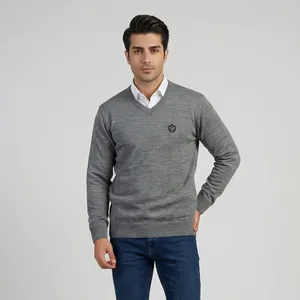 پلیور یقه هفت مردانه تریکو پاییزان مدل P700