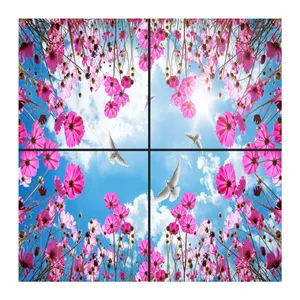 تایل سقفی آسمان مجازی طرح گل های وحشی کد 0100 سایز 60x60 سانتی متر مجموعه 4 عددی