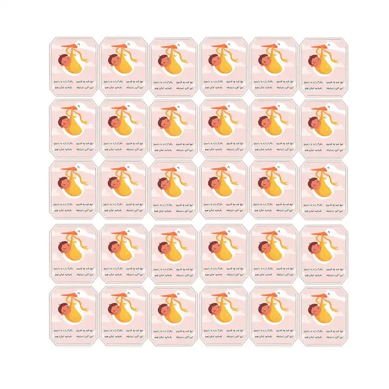 برچسب مدل دندونی طرح دخترانه مجموعه 30 عددی