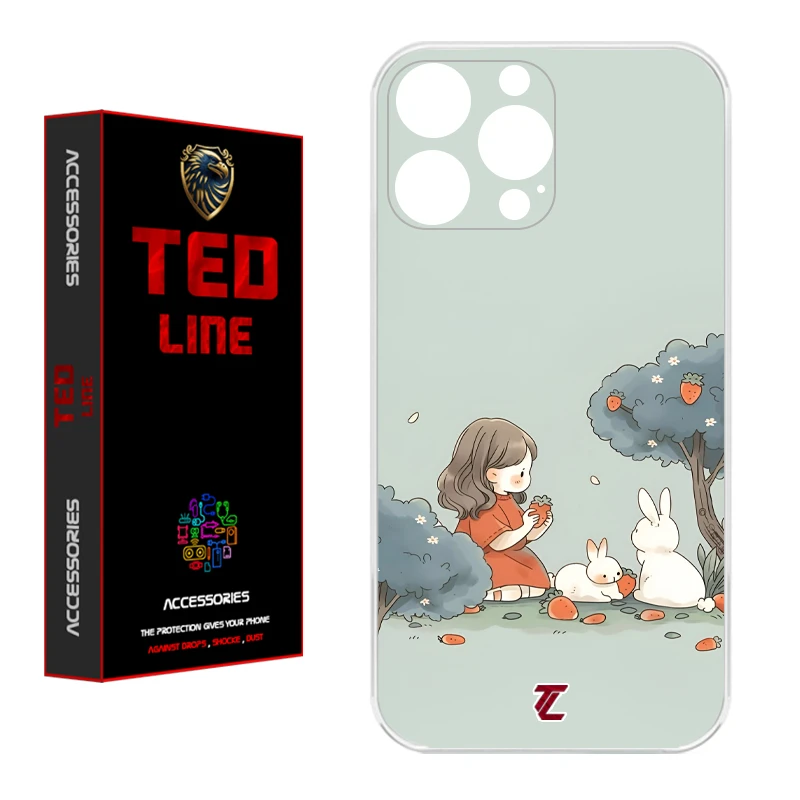 کاور تدلاین طرح دختر و خرگوش کد 1228 مناسب برای گوشی موبایل اپل Iphone 13 Pro