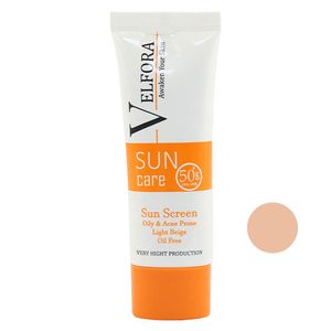 کرم ضد آفتاب رنگی  ولفرا spf50 مدل 05 مناسب پوست های چرب و حساس وزن 40 گرم