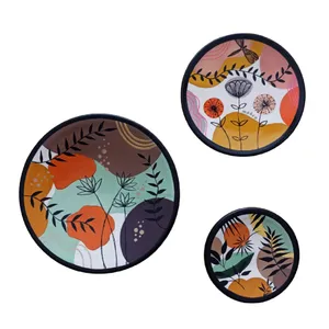 بشقاب دیوارکوب سفالی ماسالند مدل مینیمال کد 2 مجموعه 3 عددی