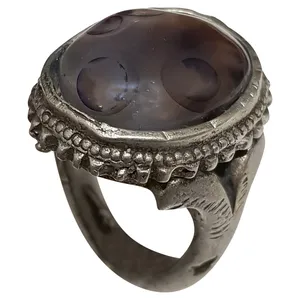 انگشتر نقره مردانه مدل عقیق مفتاح المتاعب AMM216230