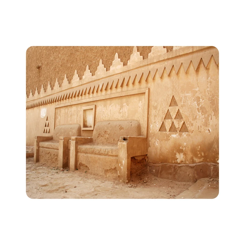 ماوس پد اطلس آبی طرح طرح سازه و صندلی گلی مدل T6929