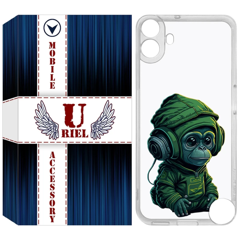 کاور یوریل مدل Clear کد 45 طرح میمون سبز مناسب برای گوشی موبایل ناتینگ فون Nothing CMF Phone 1