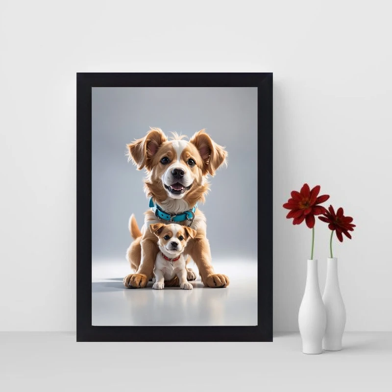 تابلو نوری طرح سگ مدل cute Dogs کد 1020