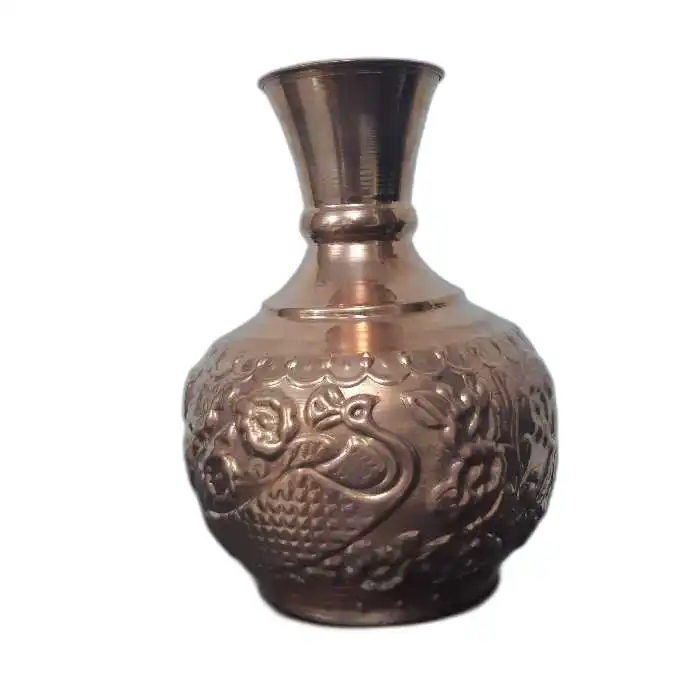 گلدان مسی طرح برجسته طاووس بسته 2 عددی