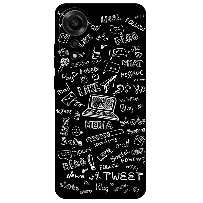 کاور مگافون طرح رسانه های اجتماعی مدل 1898 مناسب برای گوشی موبایل اوپو A78