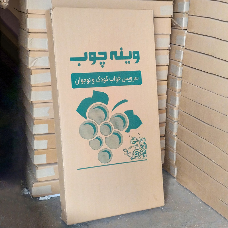 تخت خواب دو طبقه وینه چوب مدل رویال سایز 90x200 سانتی متر