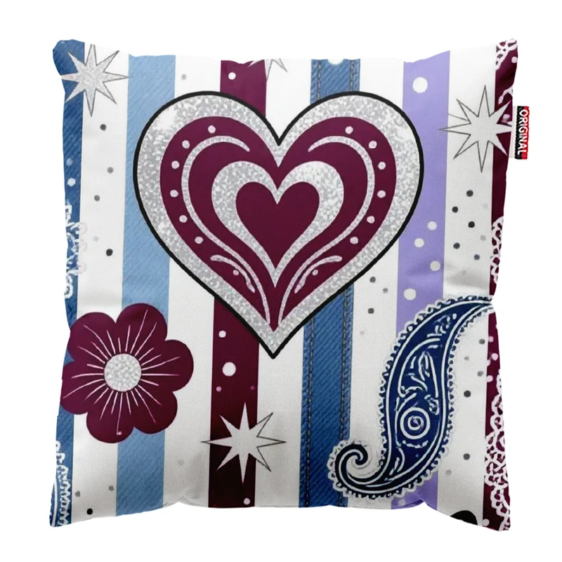  کوسن پاد آفرین طرح قلب سایز 30*30 سانتی متر کد 1160