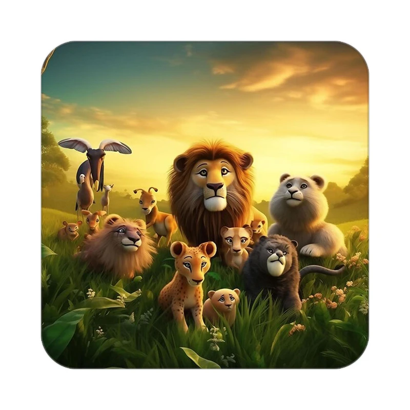 زیر لیوانی کاکتی طرح شیر مدل mp23180