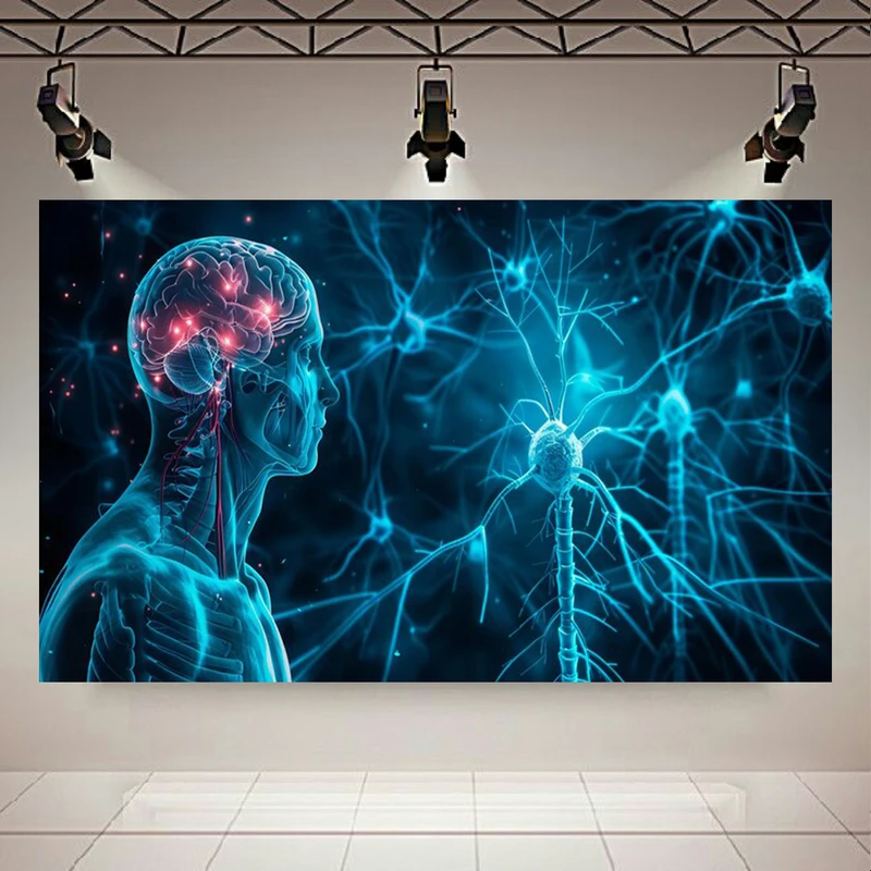  تابلو بوم طرح مخمل دیجیتال مدل مغز انسان کد PD130764