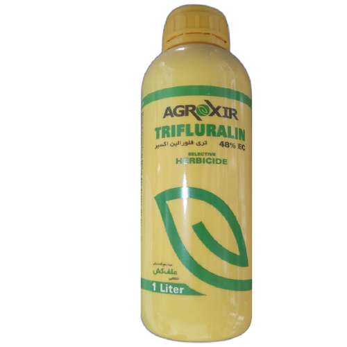 سم علف کش  اگروکسیر مدل تری فلورالین حجم 1 لیتر
