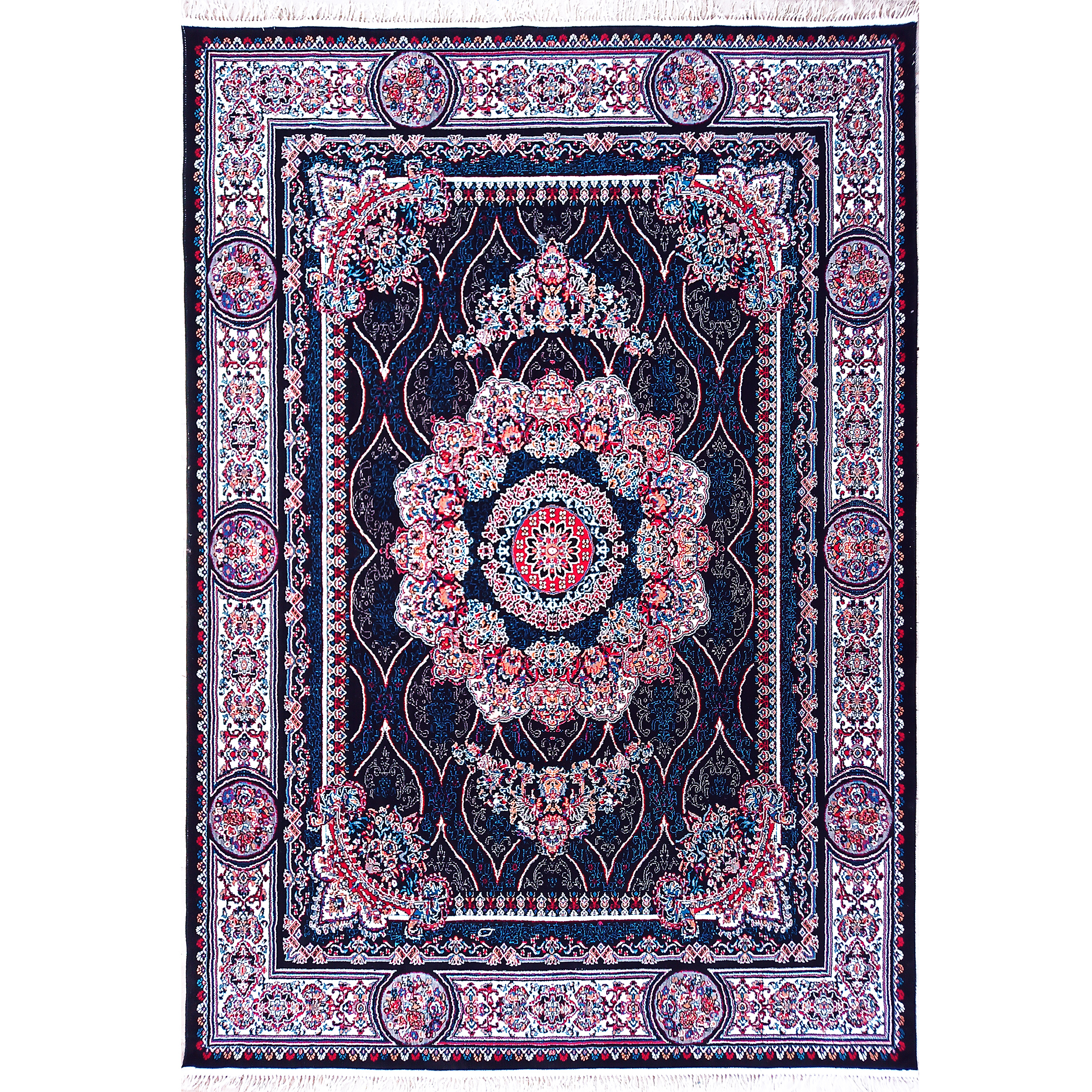 فرش ماشینی تاج و تخت کد 4005030 نیوشا زمینه مشکی