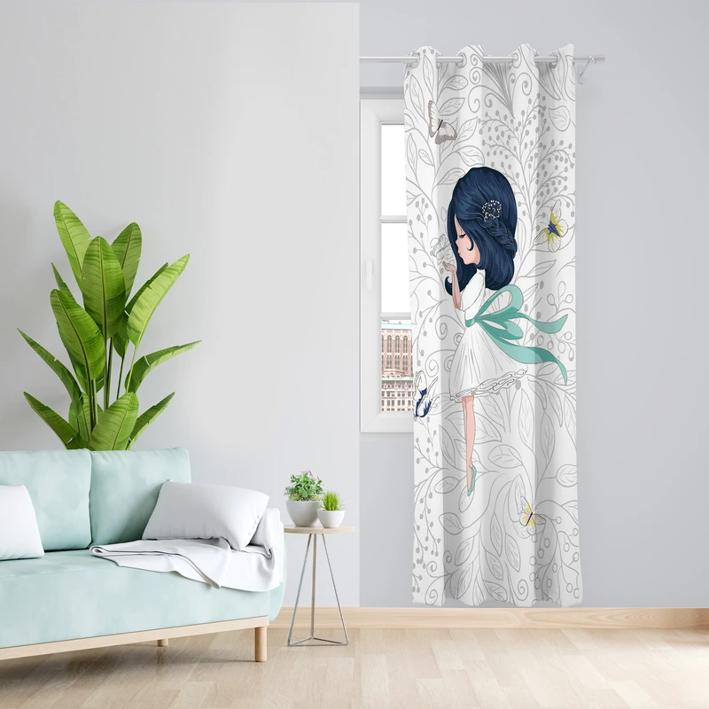 پرده طرح پرنسس مدل مخمل پانچی کد 4046 z سایز 140x200 سانتی متر