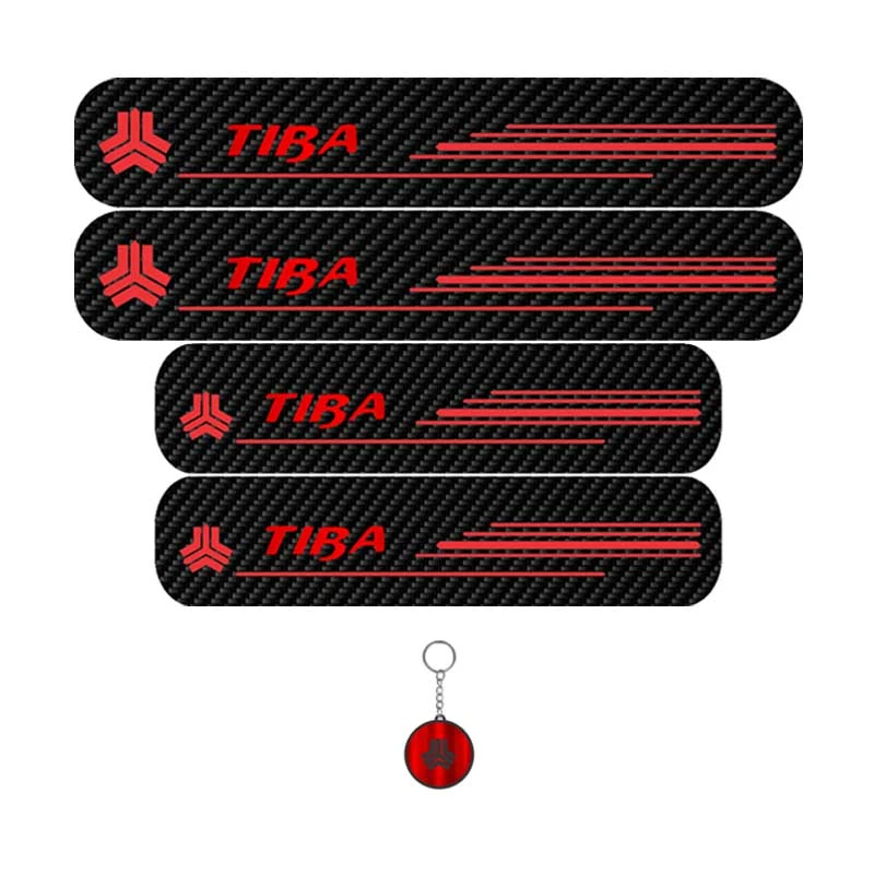 برچسب پارکابی خودرو لندمون کد LC009 MR مناسب برای تیبا مجموعه 4عددی به همراه جاکلیدی