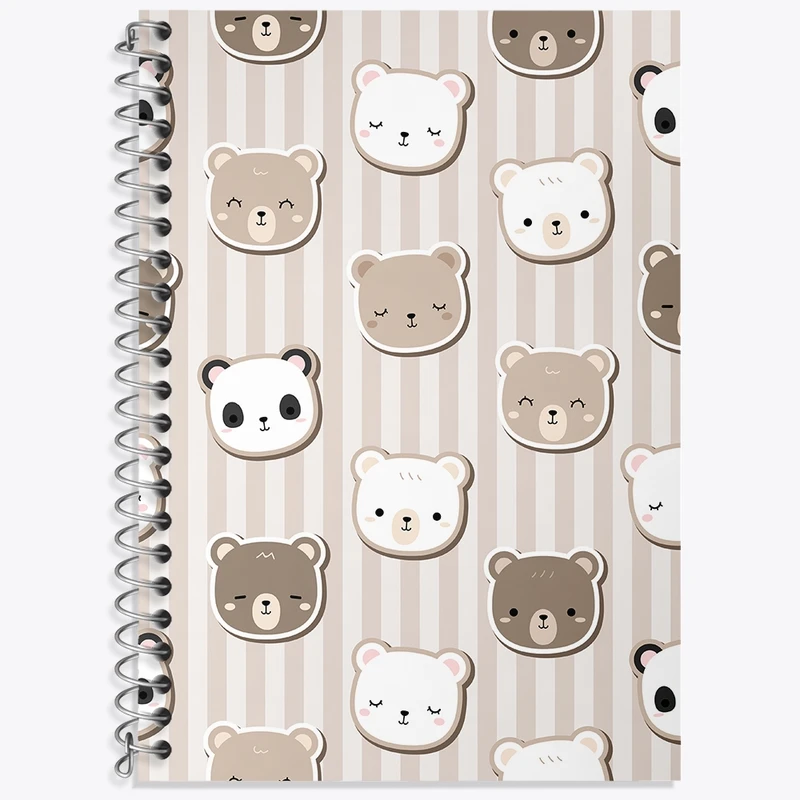 دفتر لغت 50 برگ خندالو طرح پترن خرس کد N313