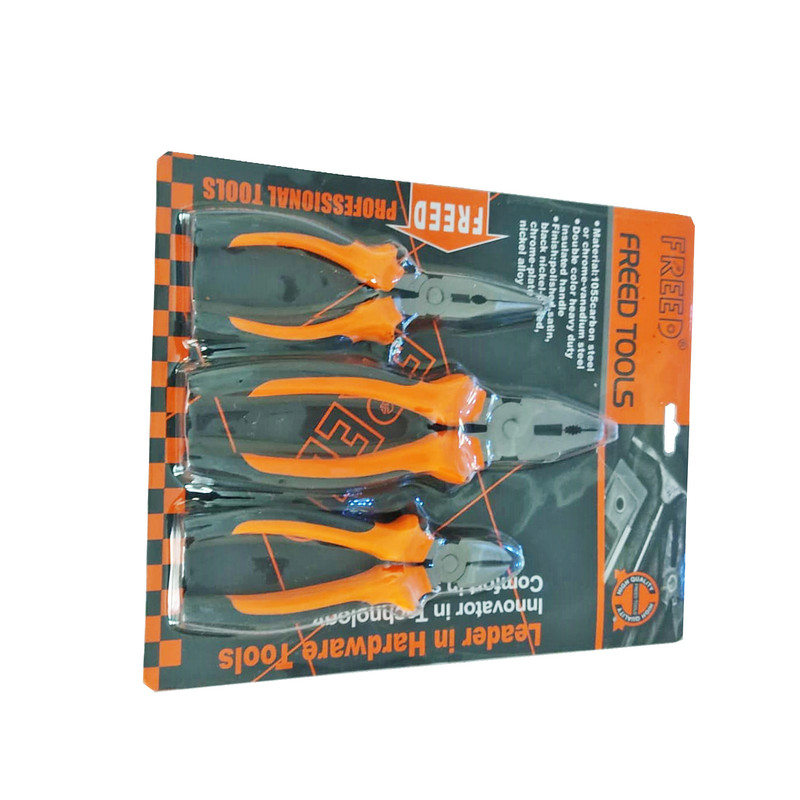 انبردست و انبر سیم چین و انبر دم باریک فريد تولز مدل PA 2538 سايز 6 مجموعه 3 عددی انبردست و انبر سیم چین و انبر دم باریک فريد تولز مدل PA 2538 سايز 6 مجموعه 3 عددی