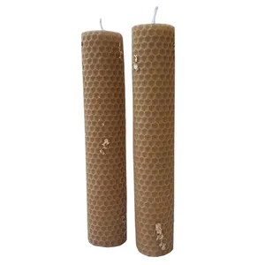 شمع بیزوکس مدل استوانه طلاکوب بسته 2 عددی