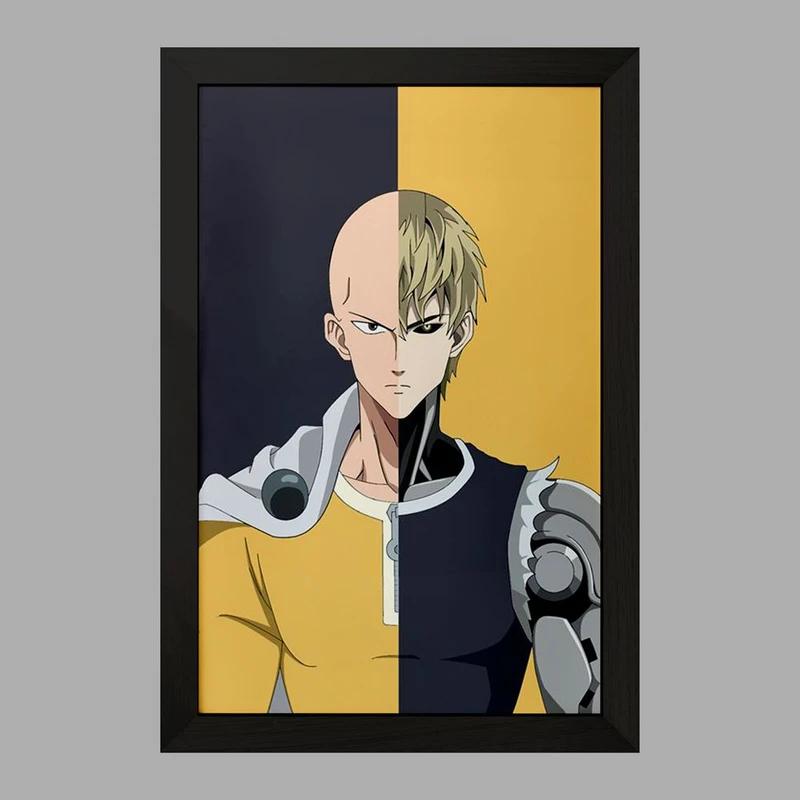 تابلو خندالو مدل جنوس و سایتاما انیمه مرد تک مشتی One Punch Man  کد 11388