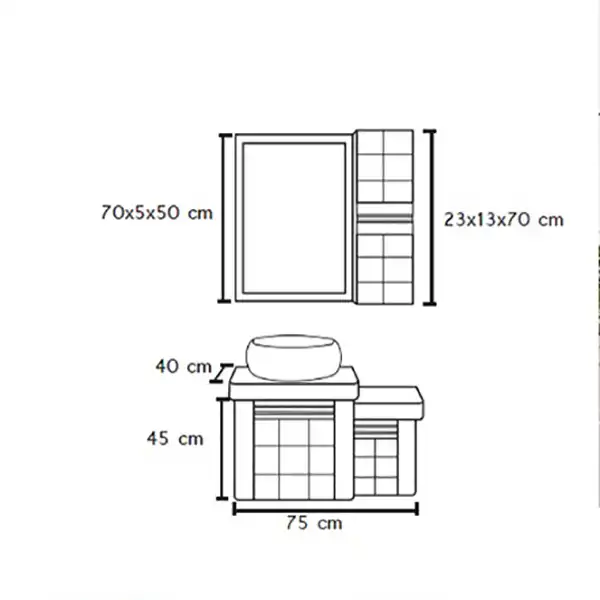 ست کابینت و روشویی الین مدل ایگل دوبل آنتیک به همراه آینه و باکس