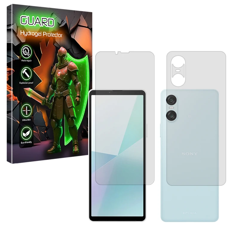 محافظ صفحه نمایش شفاف گارد مدل Tough مناسب برای گوشی موبایل سونی Xperia 10 VI به همراه محافظ پشت گوشی