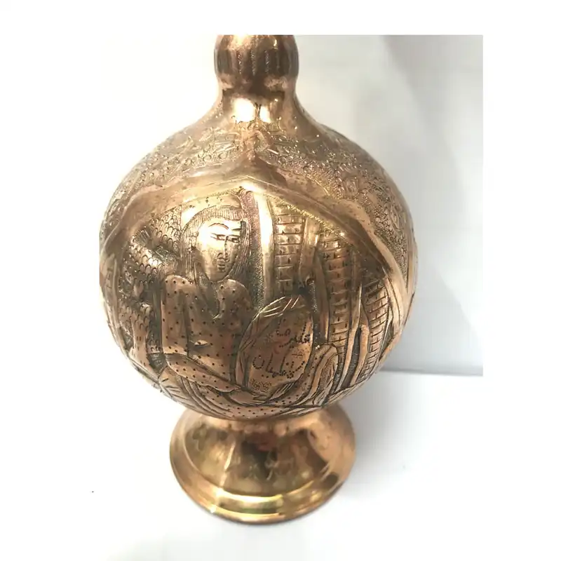 گلدان قلمزنی مسی طرح مرد و مهمانسرا کد 01 بسته 2 عددی