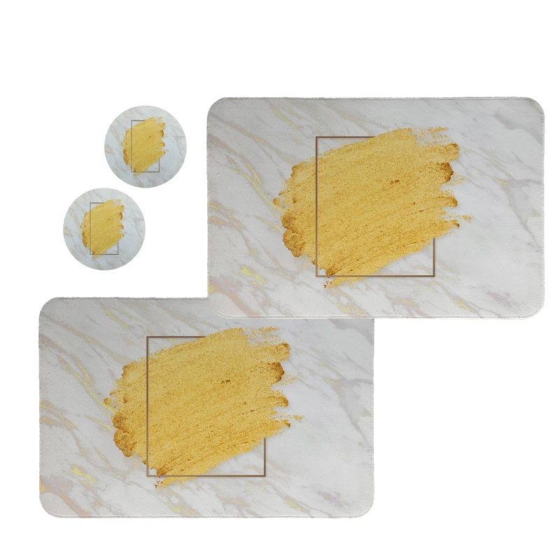 زیربشقابی طرح سنگ کد 8380 مجموعه 2 عددی به همراه زیر لیوانی