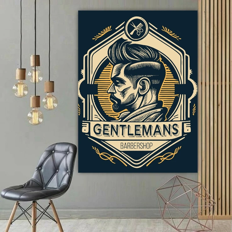 تابلو شاسی طرح آرایشگاه مردانه مدل جنتلمن کد BK2041