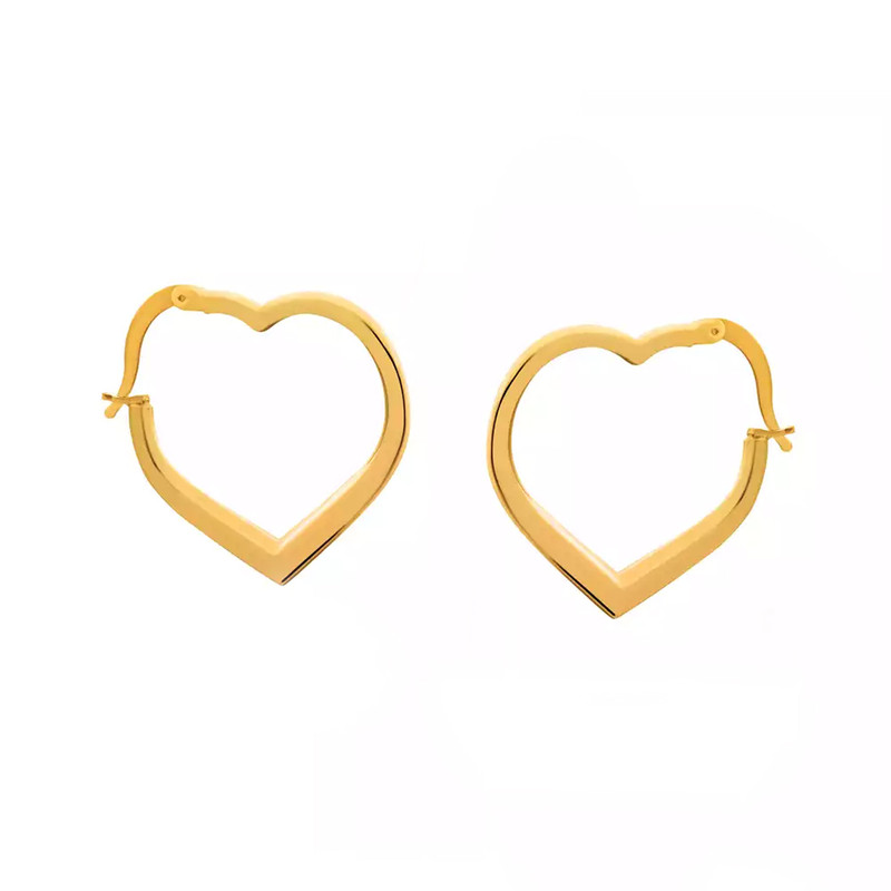گوشواره طلا 18 عیار زنانه گالری روبی مدل قلب 