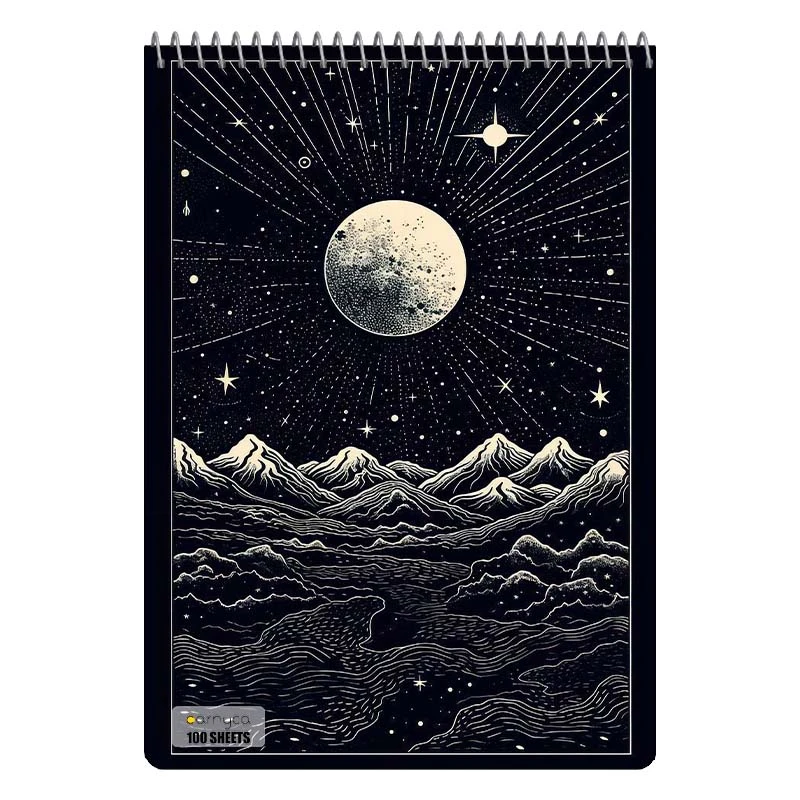 دفتر شطرنجی 100 برگ کارنیکا طرح ماه Moon کد 65730
