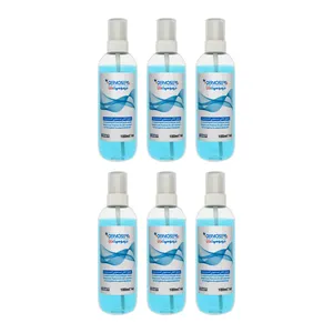 محلول ضدعفونی کننده دست شرکت رضاراد مدل +Dermosept حجم 100 میلی لیتر بسته 6 عددی