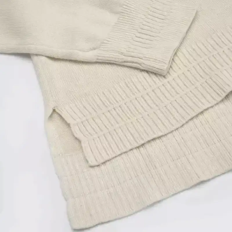 پلیور زنانه جوتی جینز مدل یقه هفت کد 1221105 رنگ بژ